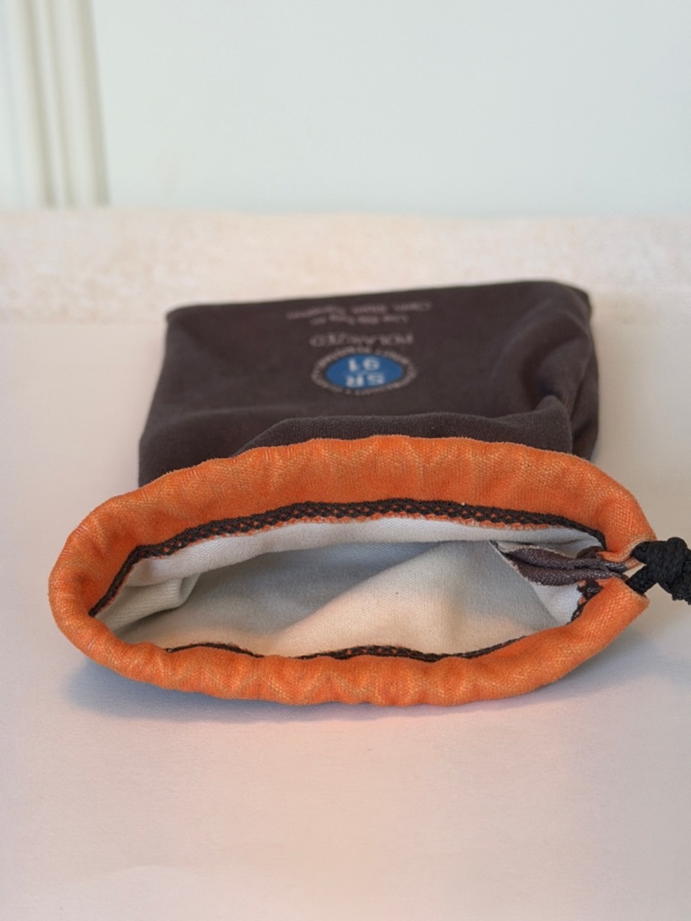 Kaenon Semi-Hard Sunglass Case and Microfiber Drawstring Pouch Orange Trim w/Box - Picture 10 of 13